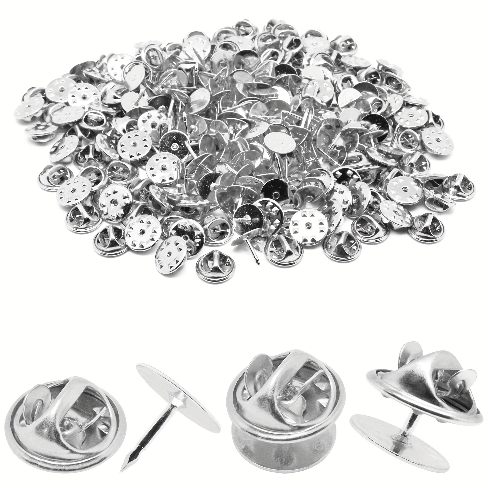 

Iron Pin Backs, 50 Set - Scatter Clutch Backings, Secure Locking Clasp For Brooch, Lapel Pins, Enamel, Badges & Jewelry - Tie Tack Holders, Multipurpose Metal Fasteners