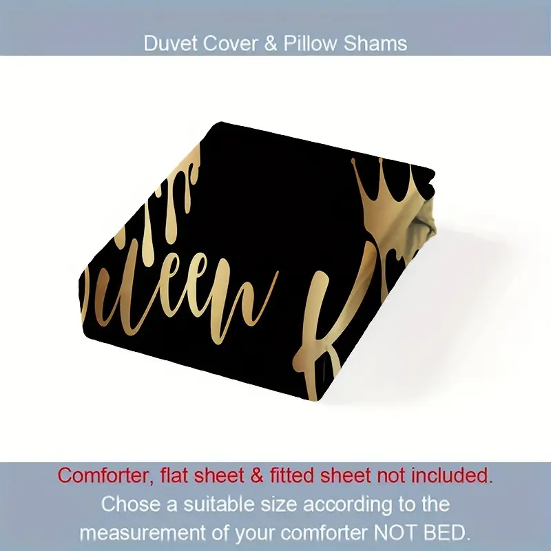 2 3pcs king queen letter print bedding quilt cover couple bedding soft and comfortable bedding with 1 2 matching pillowcases without filling suitable for bedroom 1 quilt cover 2 pillowcases no core Product details 6
