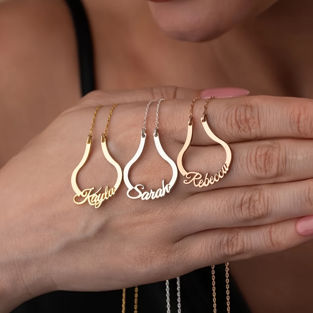 Horseshoe Ring Holder Necklace Horseshoe Thick Chain Wedding Ring Holder Necklace Engagement Ring Keeper  Pendant