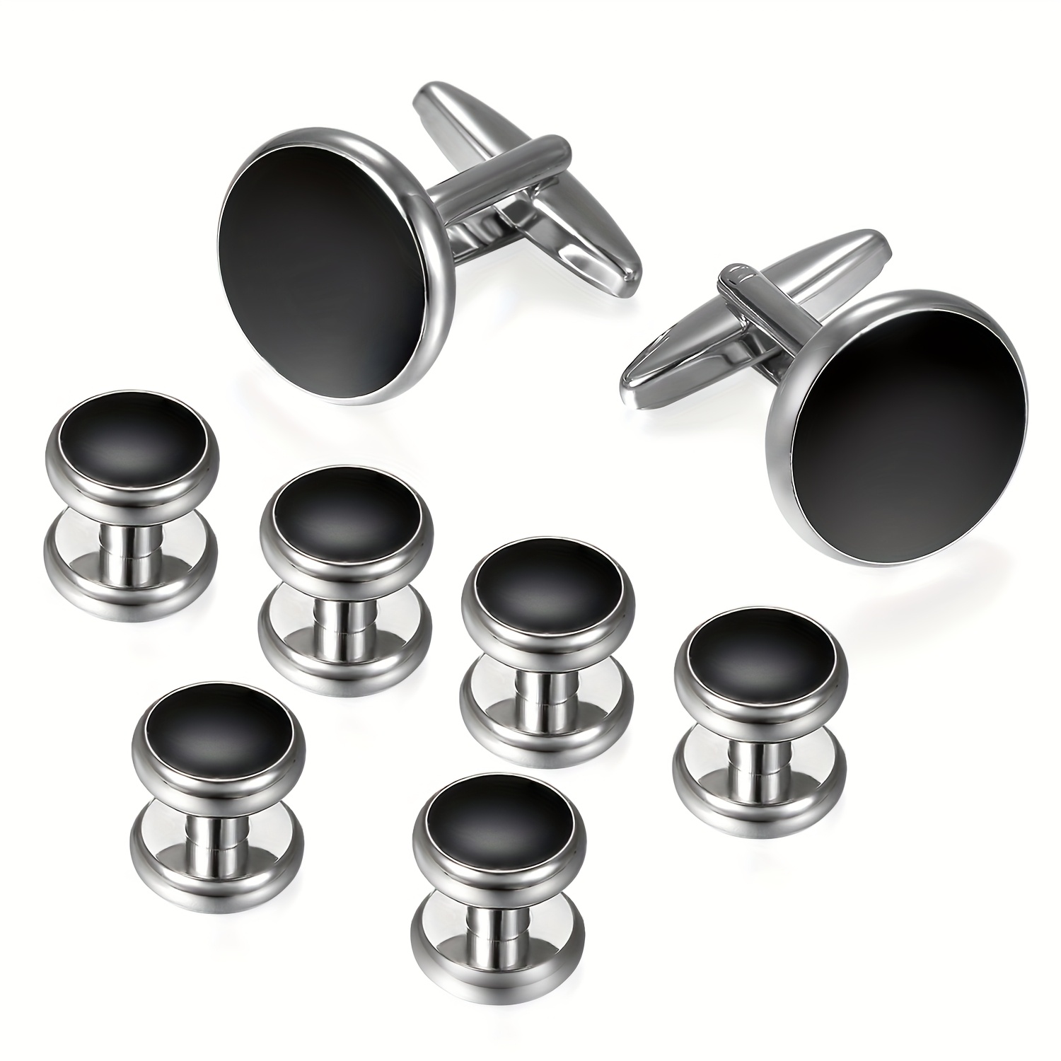 4pcs Combination Set Men's Cylindrical Business Cufflinks
