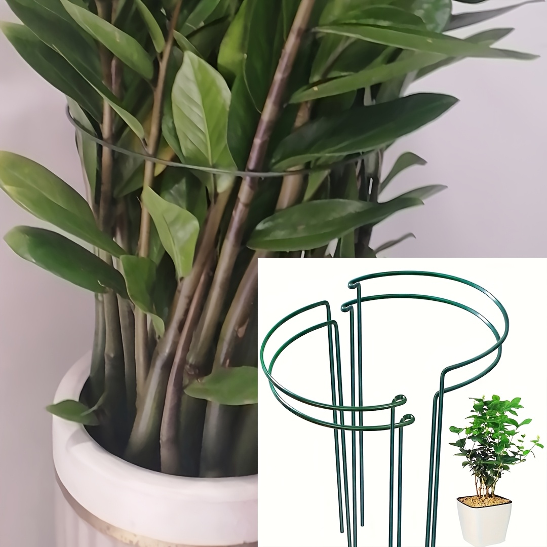 4/8pcs Plant Support Stakes, Semi-circular Metal Garden Plant Stakes, Outdoor Plant Cages, Tomato, Rose, Flower Vine Plant Support Stakes, Indoor Plants