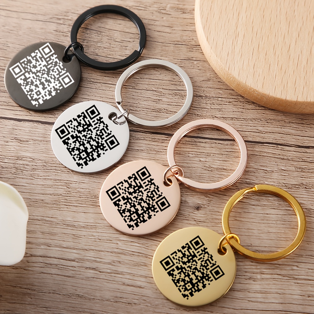 

Personalized Keychain, Stainless Steel Laser Engraved, Funky Keyring, Customizable Scan For Personal Use, Gift, Cute Keychain, Couple, Wedding Gift