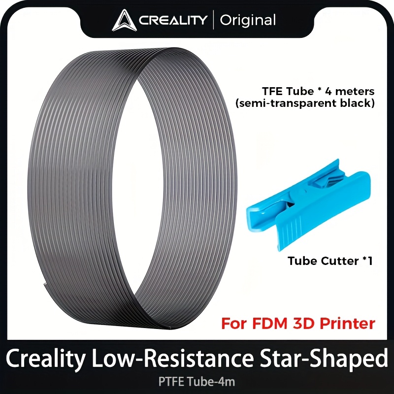 Image of Creality Low-resistance Star-shaped Ptfe Tube - 4m Star-shaped Channel, Flow With 30% Reduced Resistance, Stable Up To 260°c, Friction , For Fdm 3d Printers