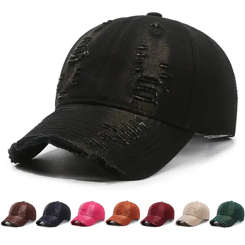 adjustable denim baseball cap with distressed style breathable casual trucker hat in multiple colors perfect gift baseball hat