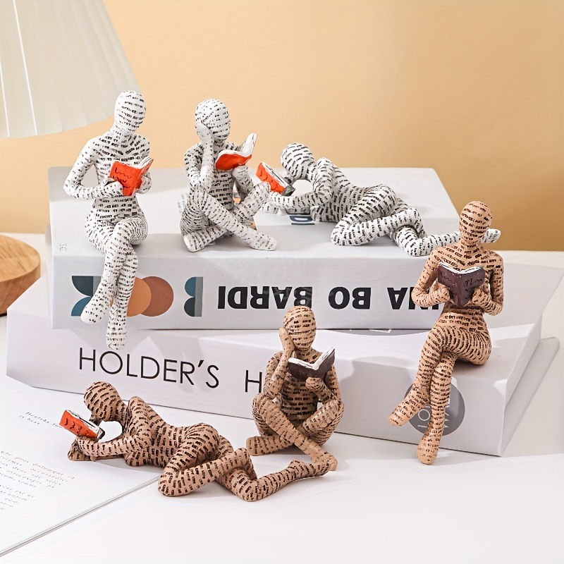Resin Reading Figure Statue Set