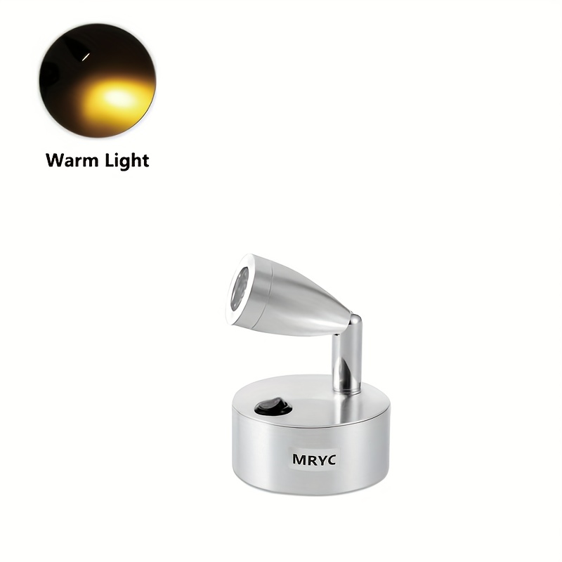 TEMU Foco de Escritorio 1pz, Luz LED de 3W, 3 Pilas AAA, de Botón, Adecuado para Exhibidores de Joyería, Gabinetes de Figuras y Dormitorio, , Oficina