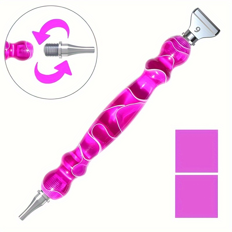 TEMU Point Drill Pen Set, Diamond Painting Pen Kits, Metal Replacement Tip Threaded Pen Heads, Pickup Tool Pen Nail Art Tools 5d Diamond Painting