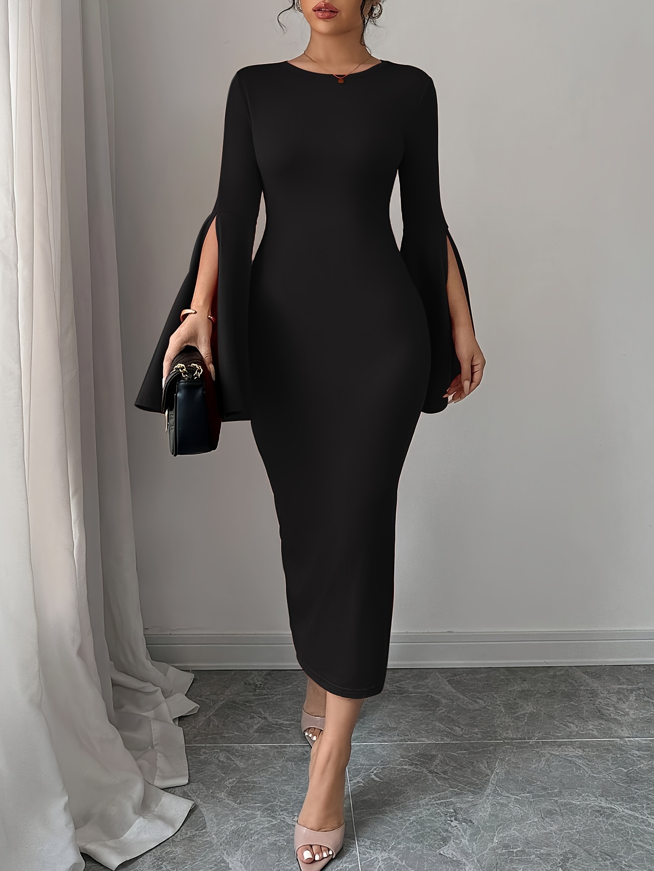 bodycon dress side split Black Animal Print Maxi Bodycon Dress Strapless Side Split Mesh
