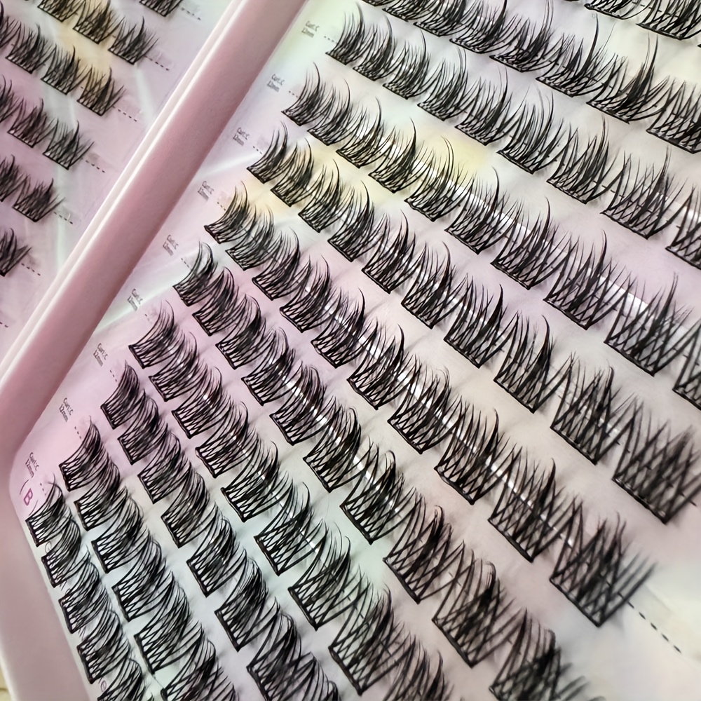 240pcs self eyelashes book no needed natural wispy lashes reusable lightweight easy to apply for beginners fluffy anime style cluster lashes high volume false eyelash kit cosmetics premium gift packaging details 4
