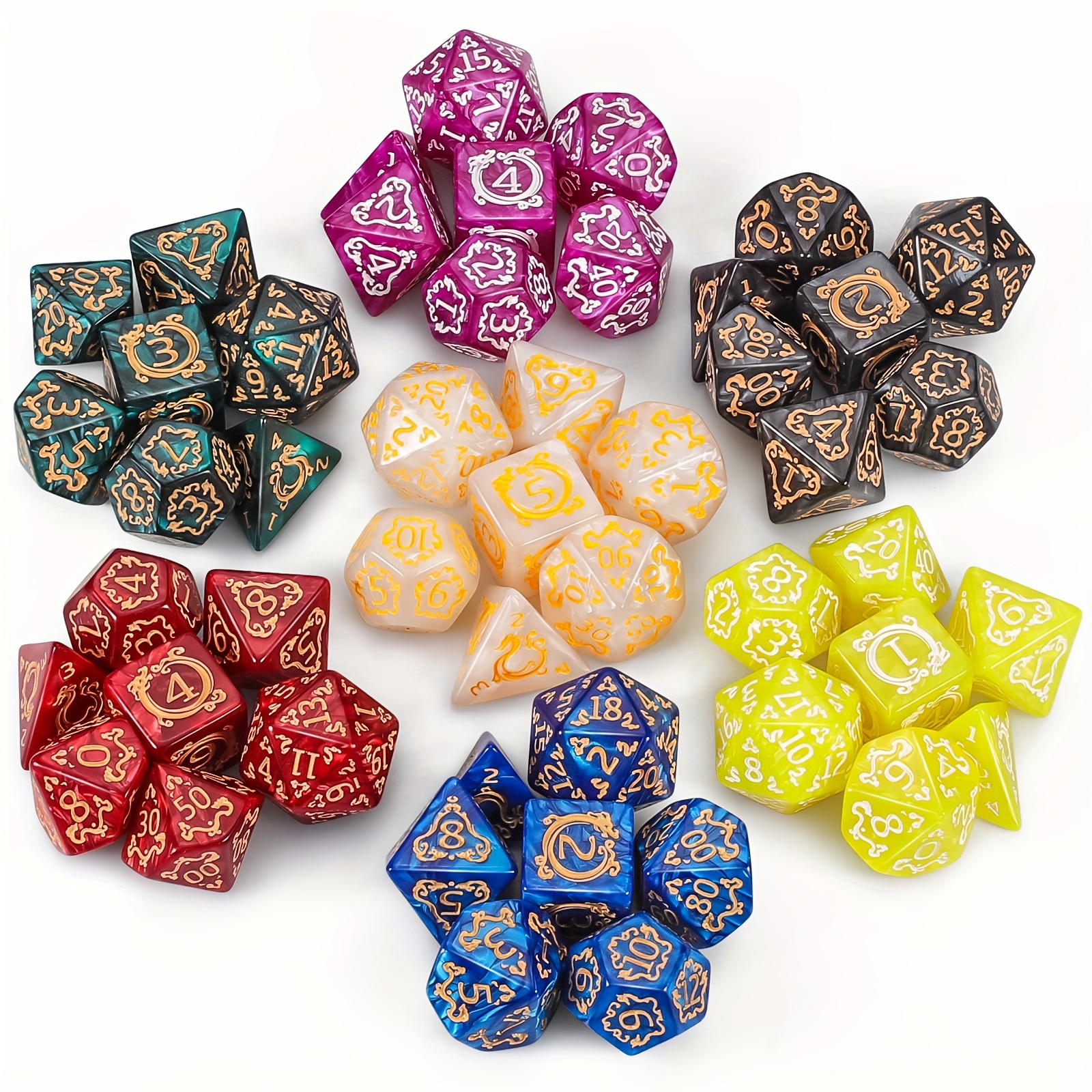 

[customer ] Premium Polyhedral Dice Set (7pcs) With A Drawstring Bag For D&d Rpg Mtg Table Games. Gaming, Halloween, Christmas Gifts, And Role-