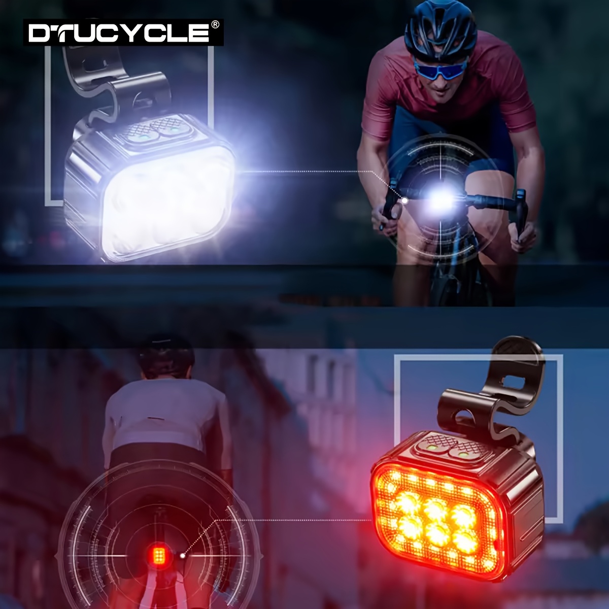 Luce Bici Anteriore LED Ricaricabile USB-C - Sensore Automatico, Impermeabile IPX4, Per Ciclismo Notturno - Foto 9
