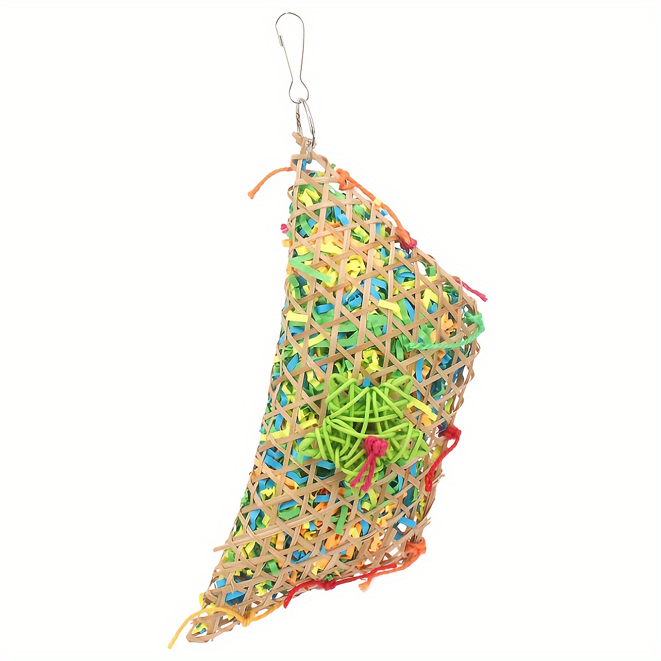 Colorful Parrot Shredding Toy - Durable Wood & Paper Cage Accessory For Birds, Ideal For Chewing & Mental Stimulation Random Colors
