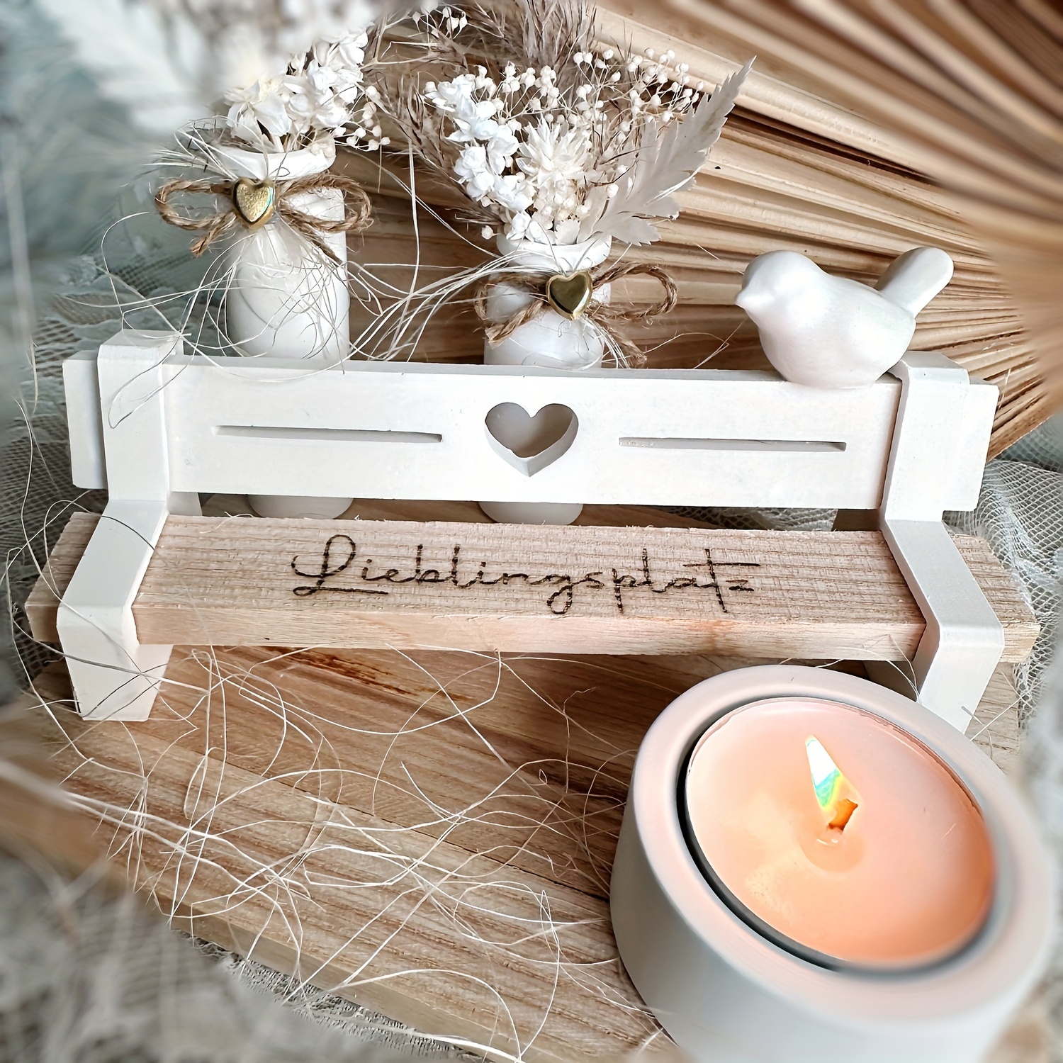 

3 Pcs Diy Striped Heart Bench Resin Handcrafted Gift, Home Decoration, Silicone Mold