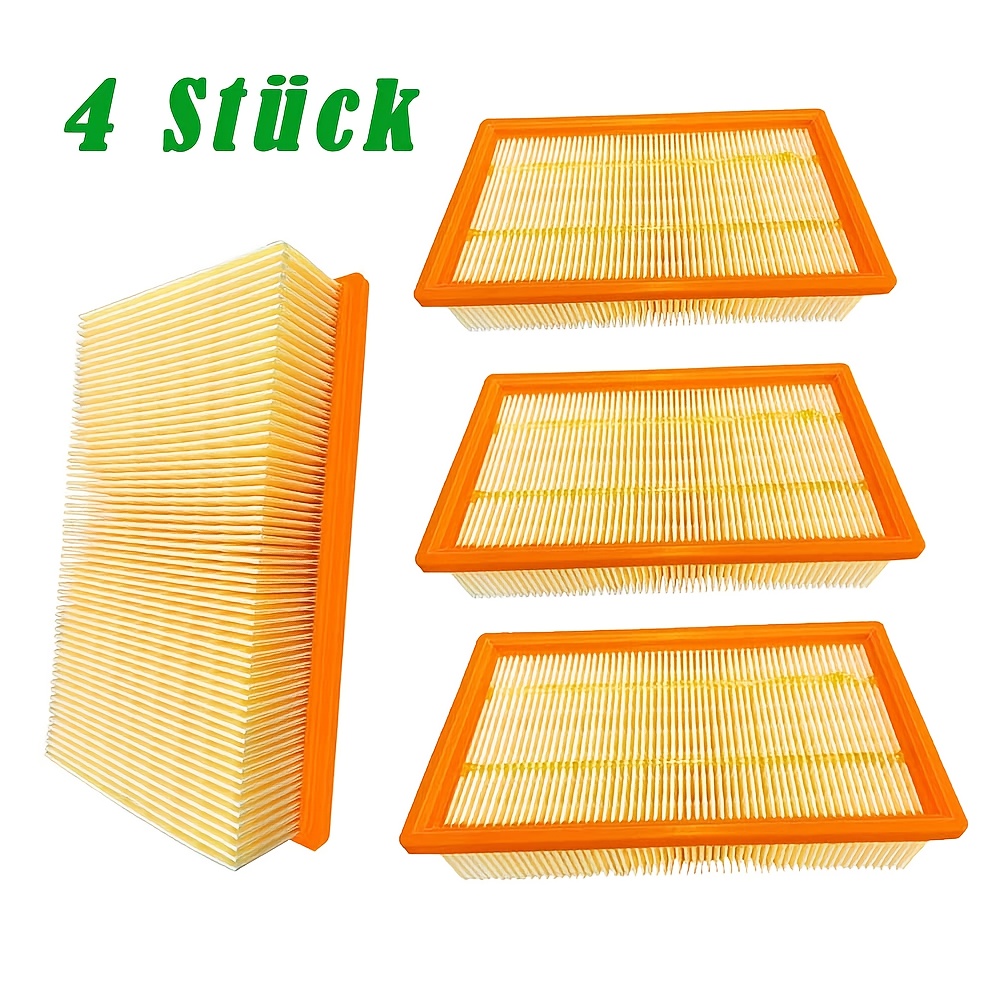 Image of 4pcs Flat Pleated Filter Replacement For Nt25/1 Nt30/1 Nt35/1 Nt45/1 Nt55/1 Wet Dry Vacuum Cleaner, Plastic Vacuum Floor Attachment Accessory With Air Filter