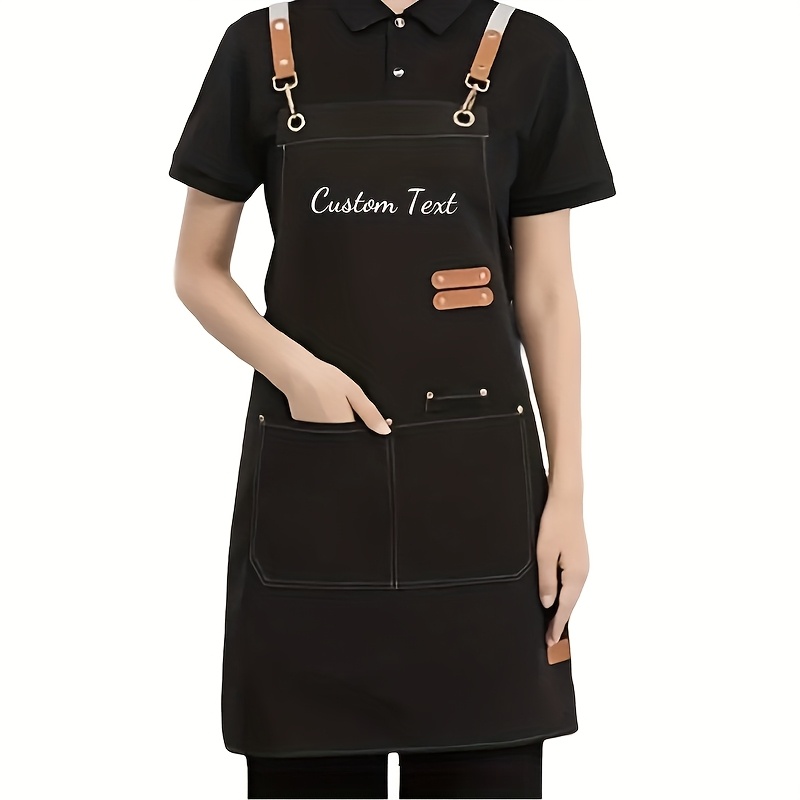TEMU 1 Customizable Apron With Pocket, Printed With "your Text Or Logo" - 10 Colors From. Durable Thickened Fabric, Suitable For Baristas, Pastry
