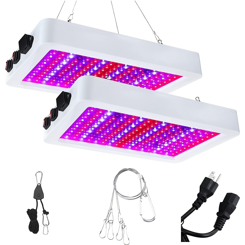 TEMU 2pcs Grow Lights, Indoor Grow Light, 40w Power Consumption, 1000w Light , With Dual Switch And Series Function, Light Fixture For Hydroponic