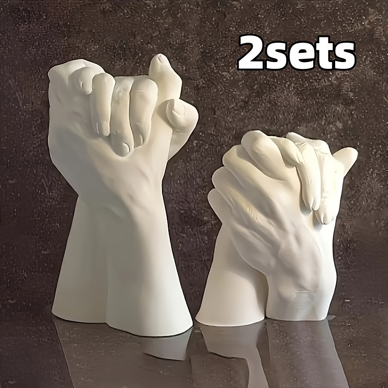 2 sets hand casting kit for couples     with complete sculpture molding and casting powder set for anniversary mothers day fun date night gifts for women and men valentines day christmas