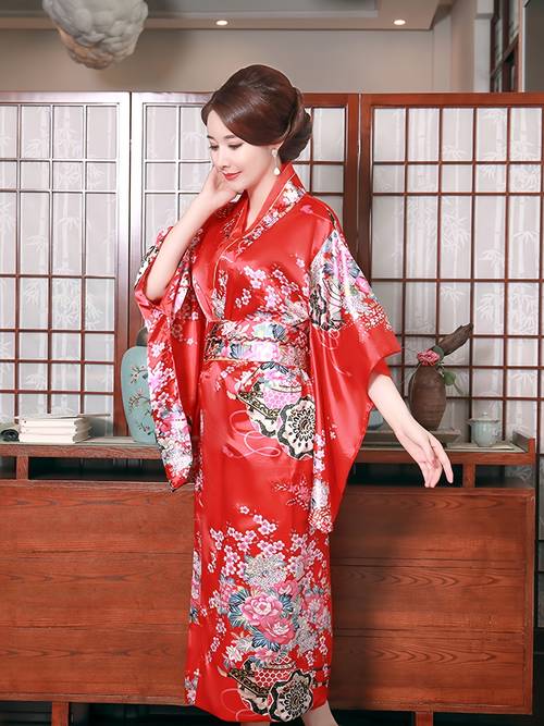 womens dress robe traditional japanese kimono spring summer style smooth and loose v neck with bow tie at the back and waist belt womens purple holiday cosplay costume suitable for weight 48kg 68kg 105 8lbs 149 9lbs