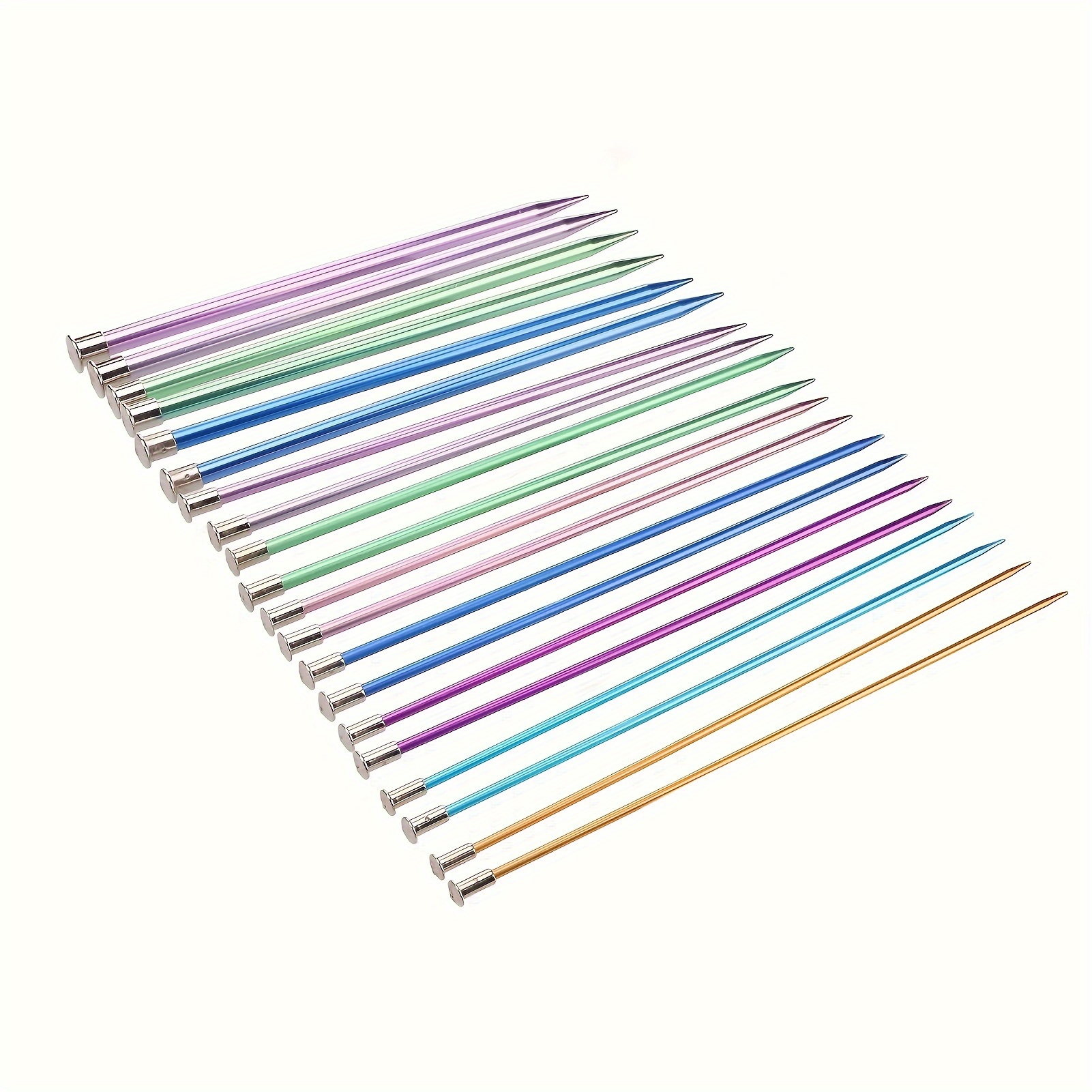 

10in Knitting Needles Set Single Pointed 25cm Colored Ultra Light Various Sizes Available Aluminum Knitting Supplies