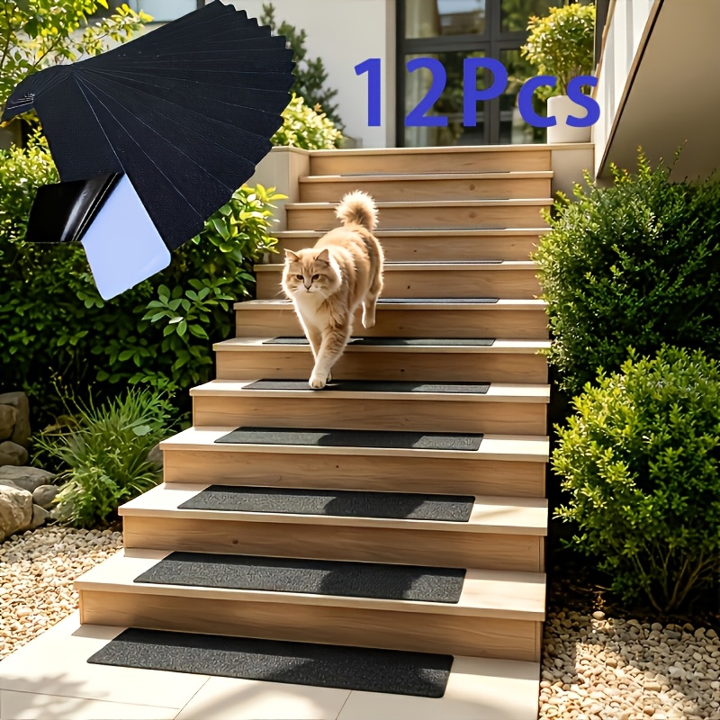 TEMU Tapis d'escalier extérieur antidérapant, résistant à l' et aux rayures, adapté aux escaliers en bois, idéal pour les escaliers extérieurs,
