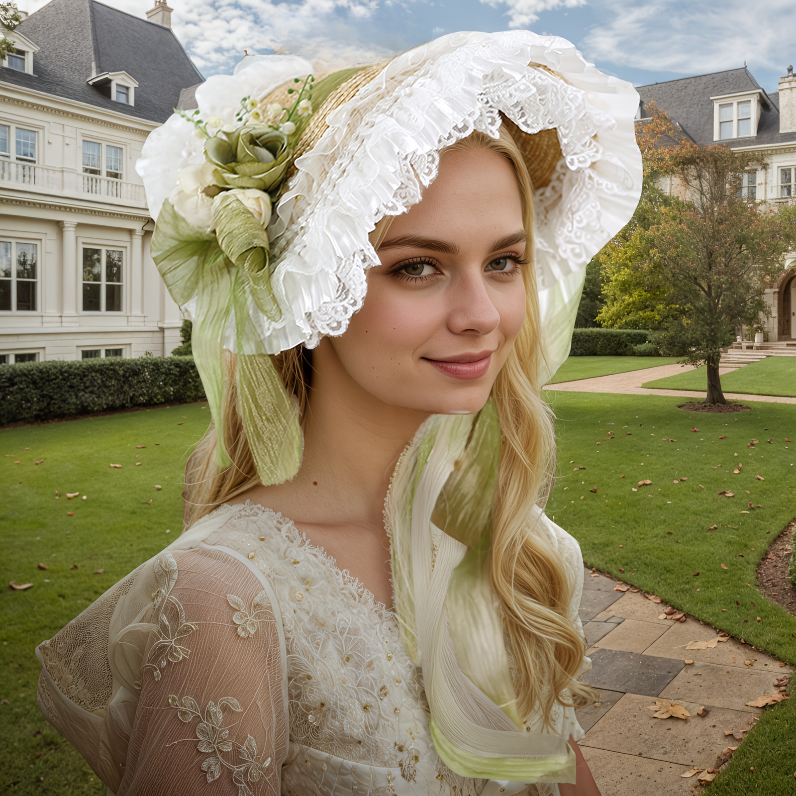 elegant french style lace sun hat chic princess - Temu Kuwait display picture 3