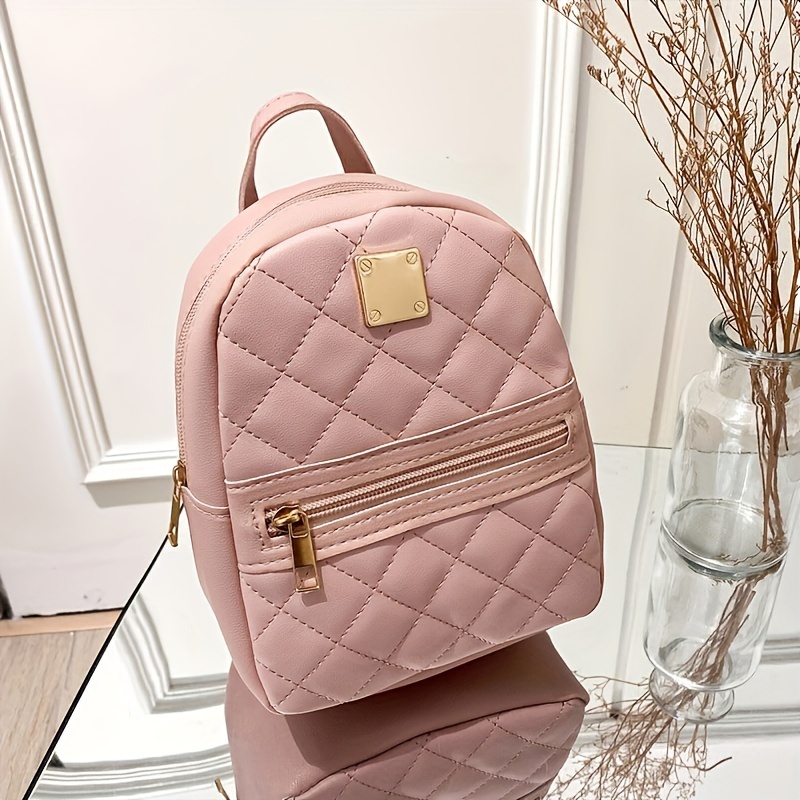 

Cute Mini Zipper Backpack, Classic Solid Color Adjustable Shoulder Backpack, Fashionable Casual Bag, Casual Mobile Phone Bag, Key Bag, Square Bag