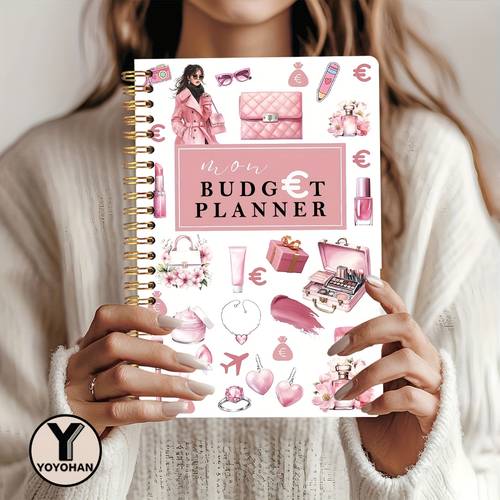 subject notebook 1pc budget planner spiral bound a5 size 5 5 x 8 3 inches monthly and annual financial journal financial goals tracking synthetic gemstone planner gift