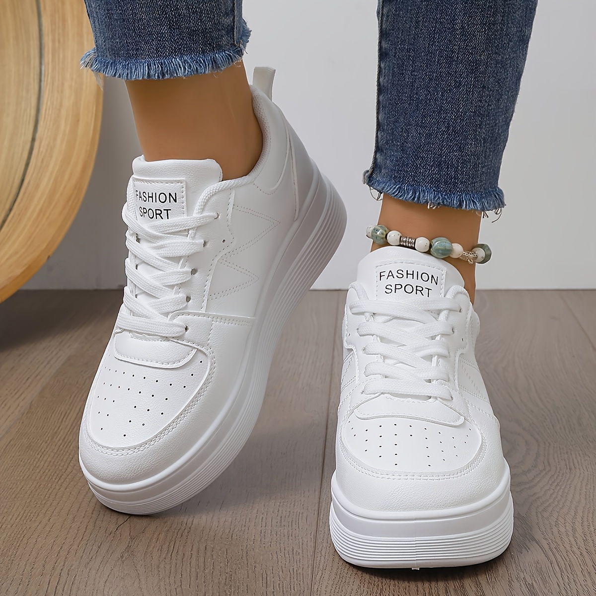 zapatillas plataforma cordones blancas mujer par zapatos Temu Brazil