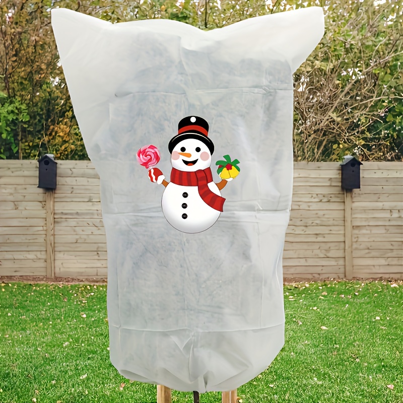 Image of 1pc Durable Plant Covers Against Freezing, Measuring 23.62 By 31.4 Inches, Featuring A Drawstring For Outdoor Shrubs, Bushes, Fruit Trees, And Christmas Gardening
