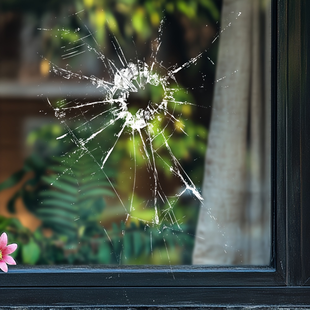 E-shop Realistischer Fenster Riss Streich Glas Aufkleber mit Effekt für Zuhause, Auto und Badezimmer Kreative Lustige Dekoration. Statik Haftung,