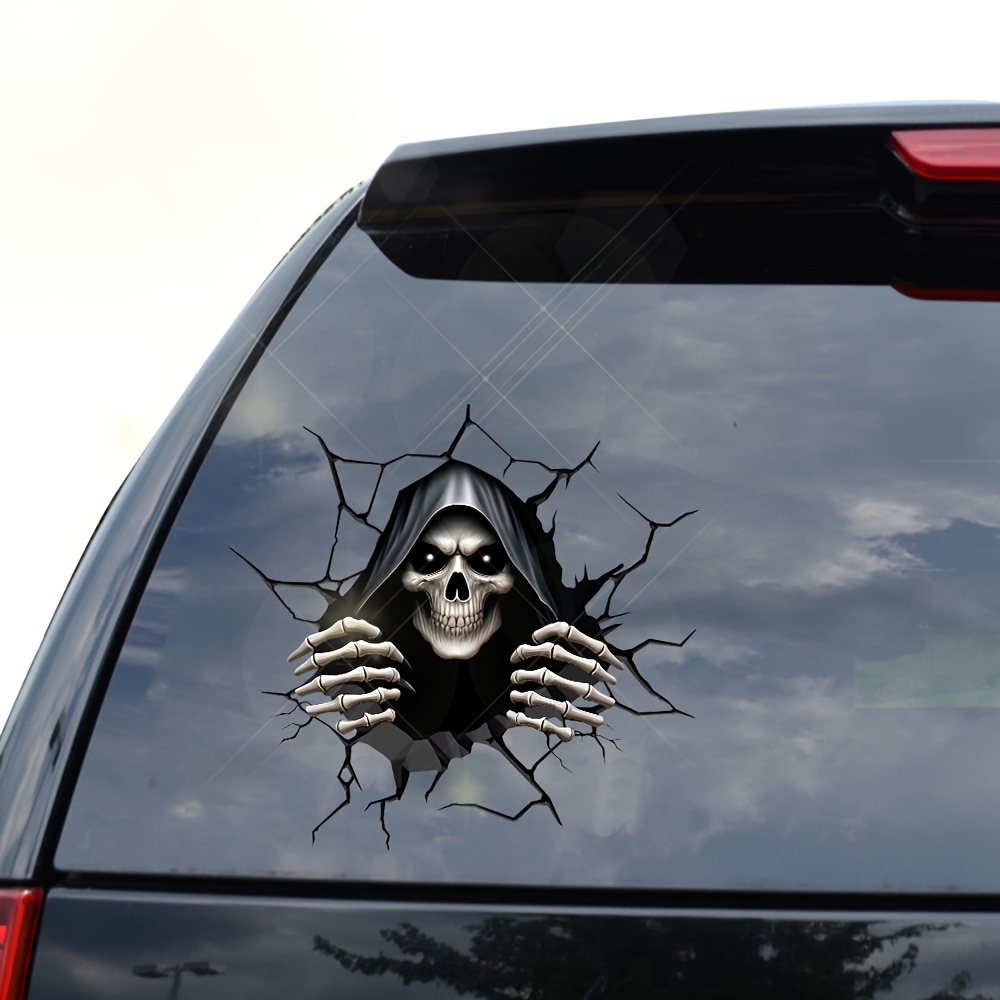 flat sticke2D Horror Skull Car Sticker
