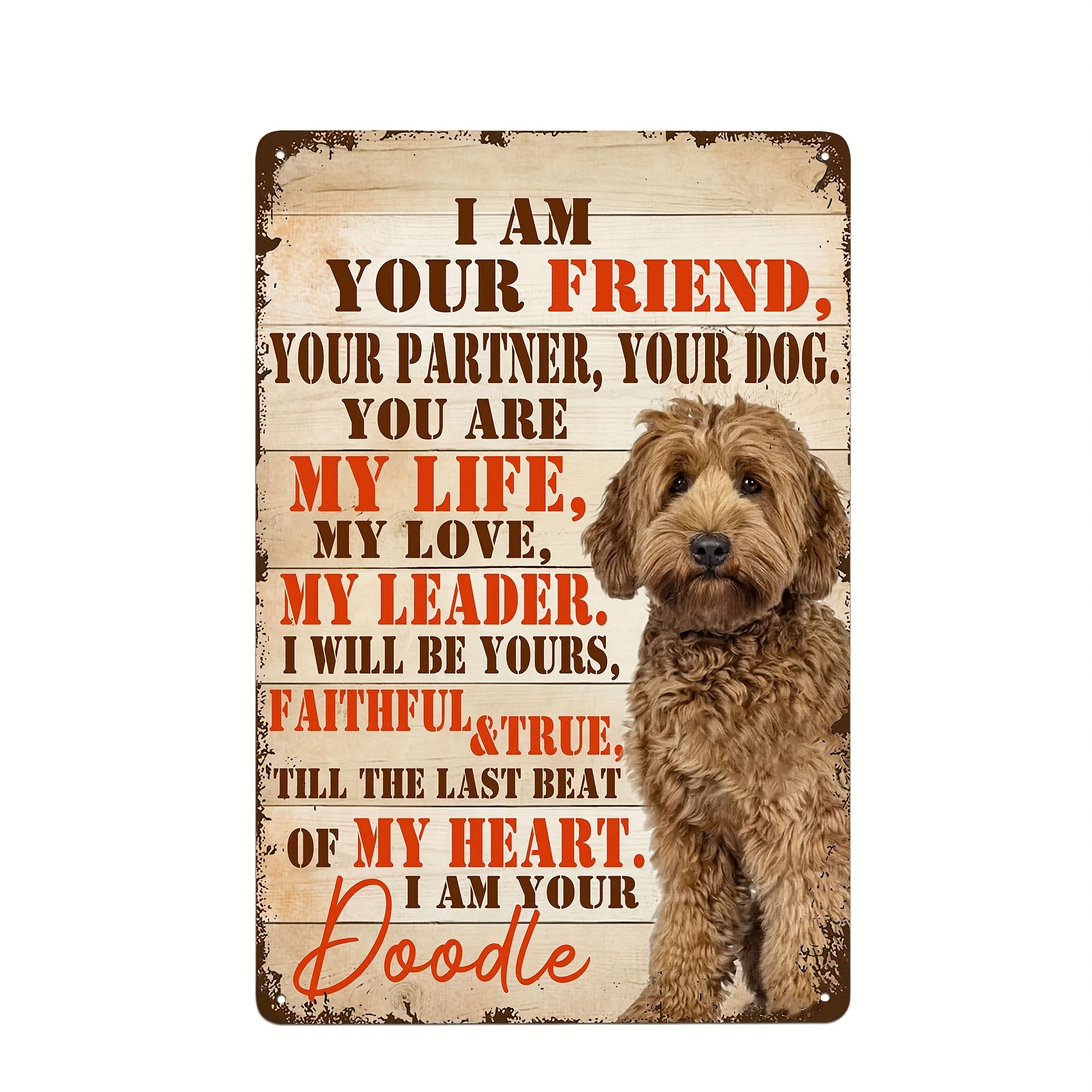 

Poodle Dog : 8x12" Vintage Metal Sign - 'i Am Your Friend, Your Partner' - Perfect For Home, Office, Bar, Or Cafe Decor