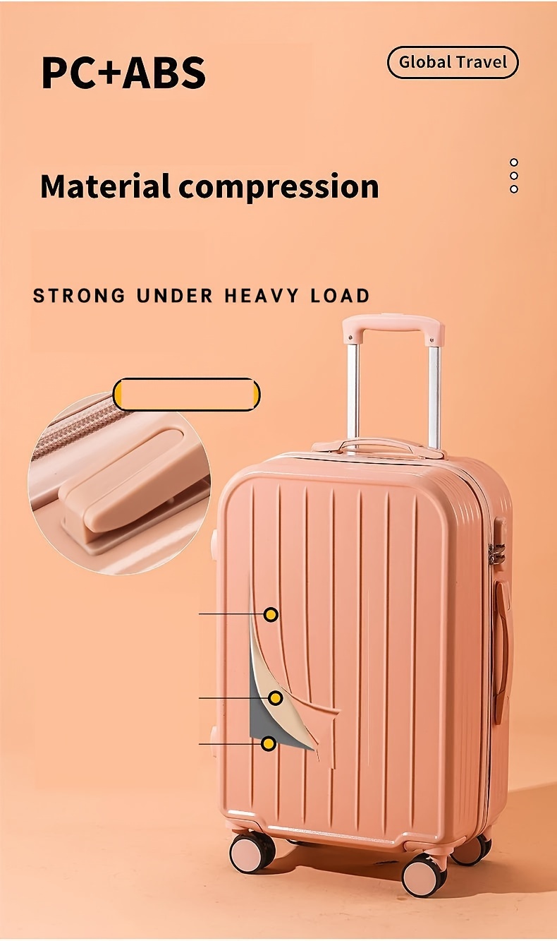 Conjunto de Equipaje Ligero de 2 Piezas para Mujeres - Maletas de Carrocería Rígida con Ruedas Giratorias y Bolsa de Cosméticos, Alimentadas por USB, Cierre con Cremallera - Disponible en Azul Pastel, Gris Claro, Rosa, Blanco - Ideal para Estudiantes y Viajes, Equipaje para Viajar