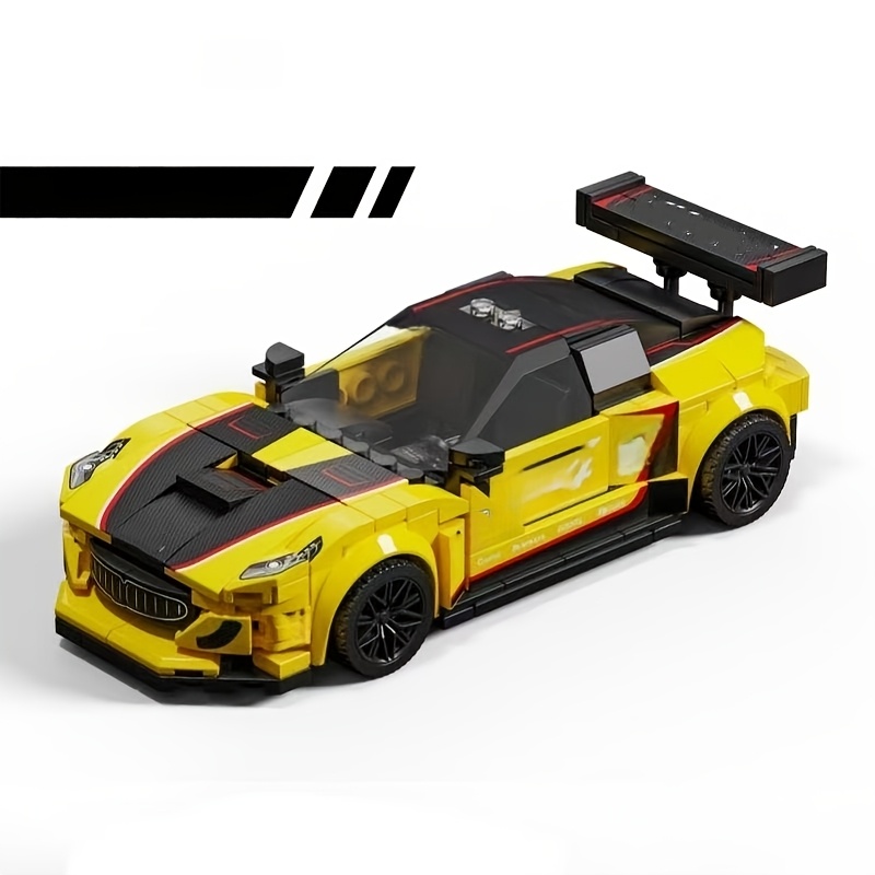 Yellow Sports Car Building Blocks, Supercar Model Gift