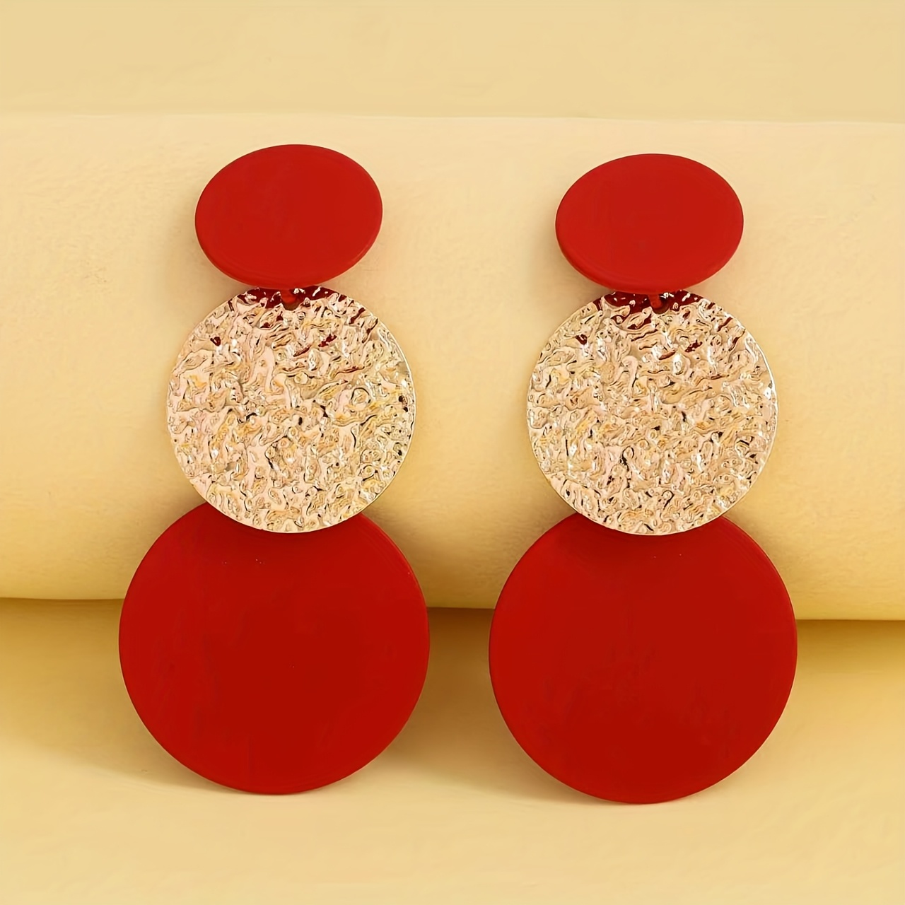 Stylish Women's Vintage Three-Circle Pendant Earrings