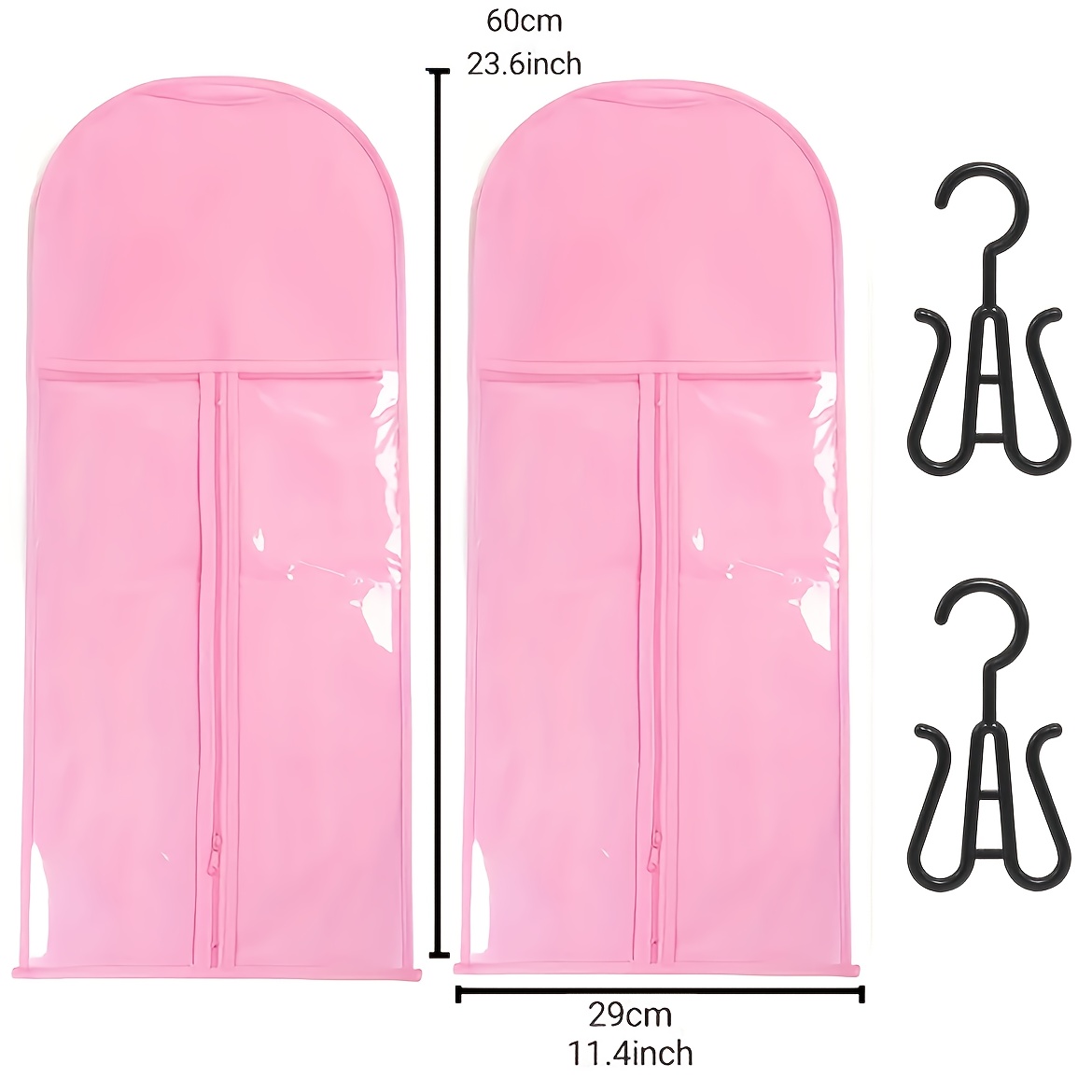 E-shop 4-teiliges Perücken-Aufbewahrungsset, ideal zur Aufbewahrung Organisation von Perücken. Enthält 2 mit über 60 cm Größe 2 Perückenbügel – ein