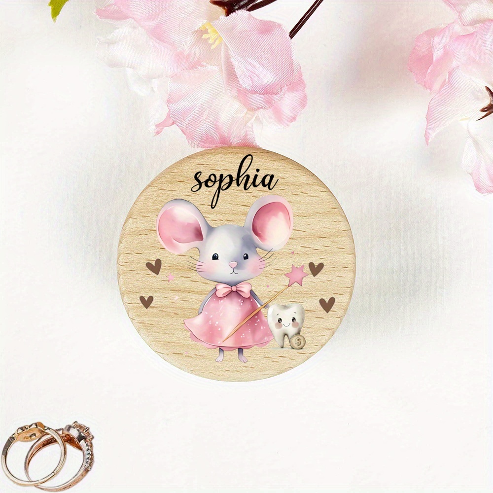 TEMU para dientes personalizada con / personalizados - de madera para recuerdos del Ratoncito Pérez, adecuada para baby showers, decoración de