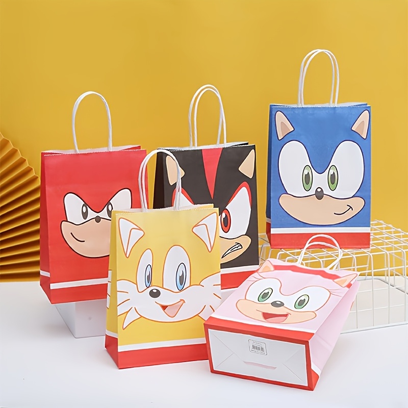 E-shop Geschenk für Sie/Ihn 5 Stück SONIC THE HEDGEHOG Sonic Comics Film Themen Geschenkverpackungstasche Party Geburtstagsgeschenk Verpackungstasche