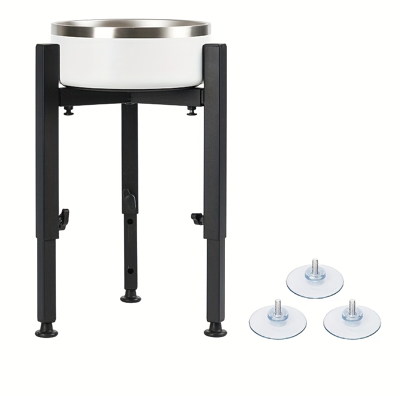 TEMU Dog Bowl Rack - Adjustable Tall Food And Water Bowl Rack, With A Width Of 7.7 Inches (approximately 17.8-27.1 Centimeters) And A Height Of 4