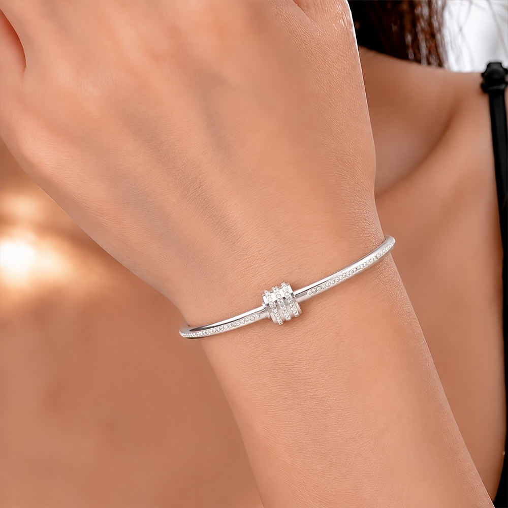 Women's Luxurious Rotatable Bead Design Zircon Bracelet