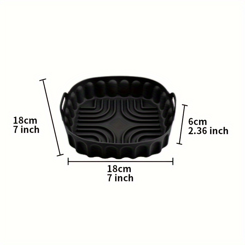 Image of 1pc Silicone Air Fryer Tray With Handle Baking Tray