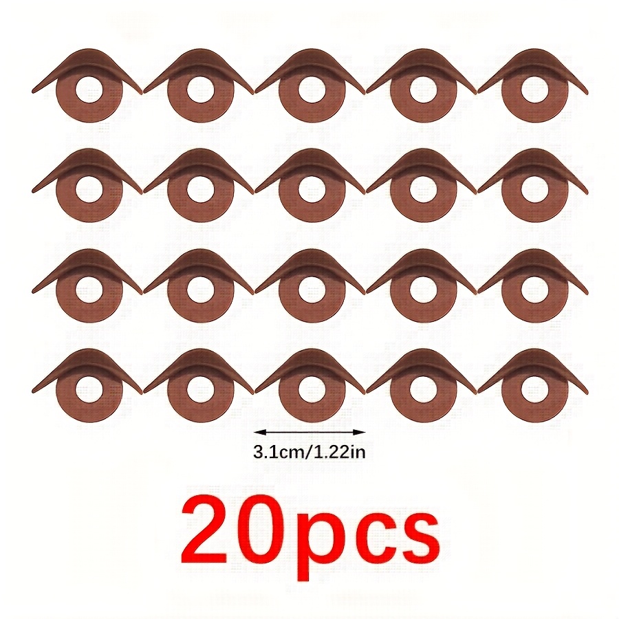 20pcs Single Eyelid Buckles, Craft Double Eyes Stuffed Crochet Eyelid Shaped Eyelid For Safety Eyes Doll Teddy Bear, Amigurumi Craft, Puppet, Plush Animal