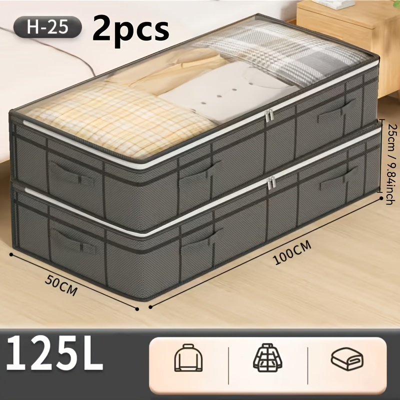 TEMU 高耐久性窓収納引越しバッグ 2個パック - 多機能ベッド下収納・引越しバッグ、頑丈で耐久性抜群、クデザイン、寝室・アパートの引越し収納、ベッド下収納、寝室の引越し整理に最適、丈夫な生地、アパート暮らし、狭いスペースの引越し収納、ベッド下収納