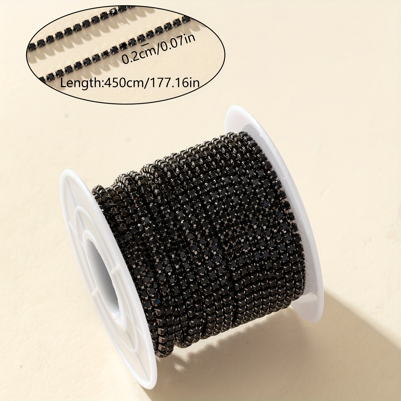 E-shop Eine Rolle mit 5 Yards ultraglanzender, spezieller Strasskette, geeignet für Nagelkunst-Dekorationen, Kleider- und Schuhverzierungen,