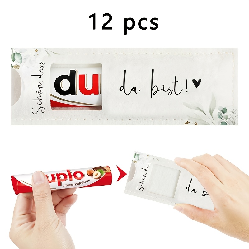 TEMU 6/12pcs Felt Gift Box Set, Printed With German " Nice To Have You Here!" Party Gift Box Packaging, Chocolate Gift Box, Suitable For Communion