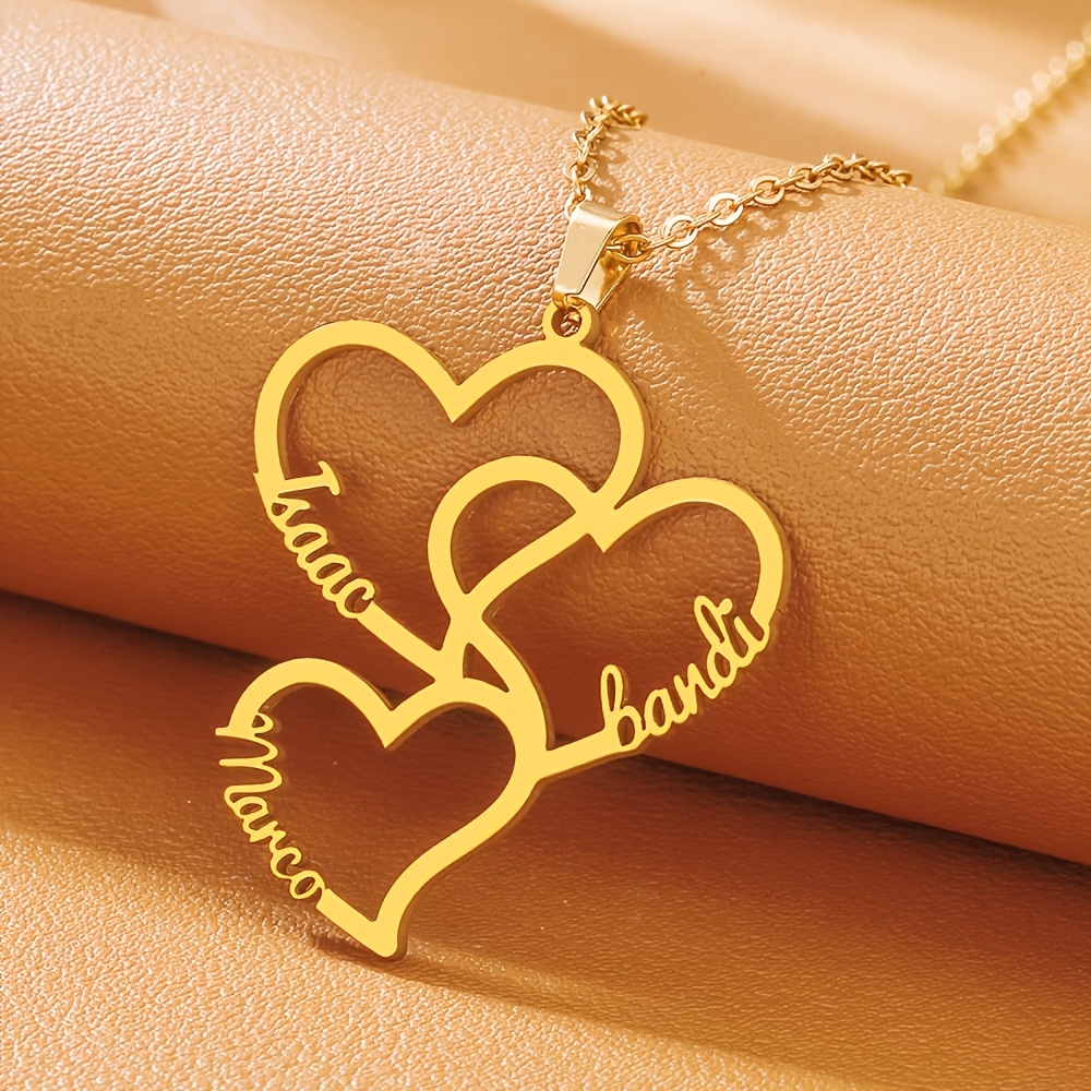TEMU Collar de de Acero Inoxidable Personalizable con 2-5 Colgantes de , Cadena de Clavícula, Regalo Ideal Único para Ella, Chapado en Oro de 18K,