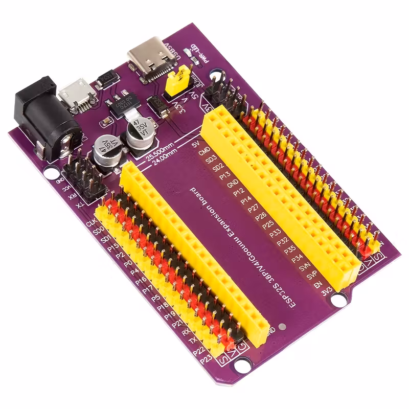 1 יחידה אביזרי רובוט לוח הרחבה esp32s לוח חלוקה 38 לוח פיתוח esp32 לוח תחתון עם ממשקי micro usb ו-type-c, מתאים לפרויקטים משובצים, לוח פיתוח אלחוטי פרטי מוצר 2