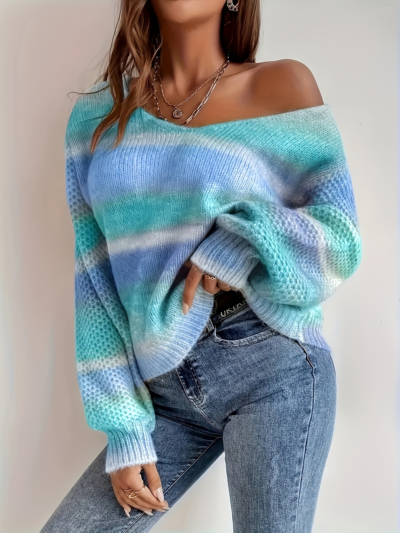 plus size plus size womens elegant v neck sweater soft Temu