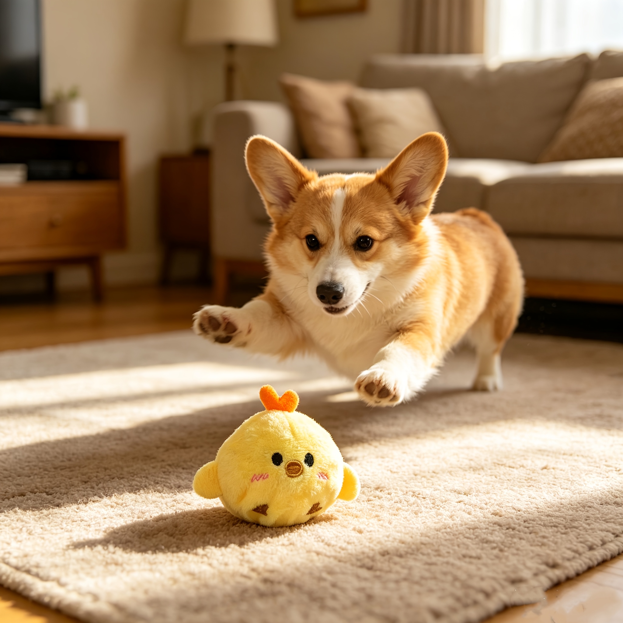 1pc   pet interactive bouncing squeaky toy ball play and entertainment companion toy for cats and dogs   sound when pressed to   cats and dogs chew resistant material slow rebound pet companion toy battery not included Product details 3