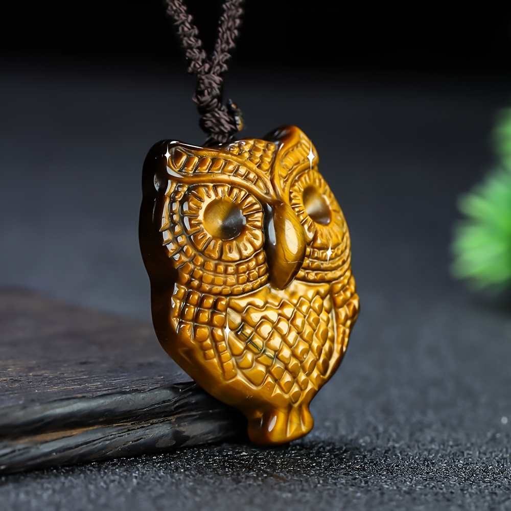 Tiger's Eye Handcrafted Owl Necklace